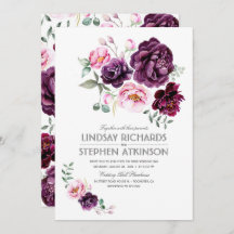 Casamento de Plum Burgundy e Blush Floral Watercol