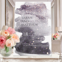 Convite Casamento de Plum & Dusty Mauve Sparkle Dourado Wa