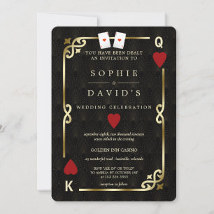 Convite Casamento de pôquer no Ace Casino Las Vegas Par Pe