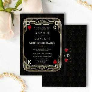 Convite Casamento de Pôquer no Luxuoso Cassino Gatsby Las 