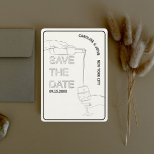 Convite Casamento De Porte De Vinho Salvar A Data