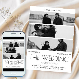 Convite Casamento de poster de cobrir de filme minimalista