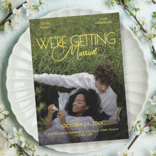 Convite Casamento de poster de filme de romance minimalist