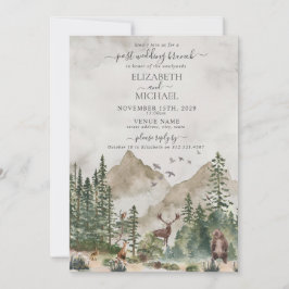 Convite Casamento de Posto de Animais de Montanha Woodland