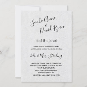 Convite Casamento de Posto de Escrita Manual Mínima Modern