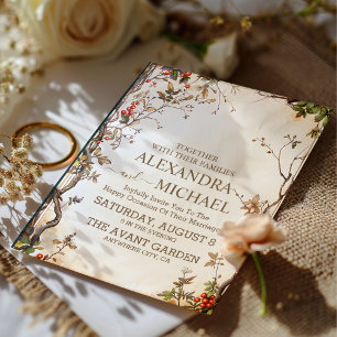 Convite Casamento de Prados de Flores Selvagem Elegante