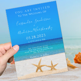 Convite Casamento de Praia 2 Starfish em Areia