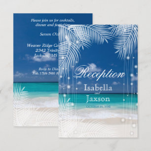 Convite Casamento de praia à noite - Recepção