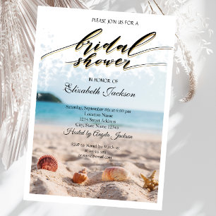 Convite Casamento de Praia, Areia, Chá de panela de Seashe