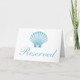 Convite Casamento de praia azul de Seashell Náutico Reserv