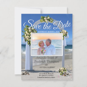 Convite Casamento de praia com rosas floribunda branca