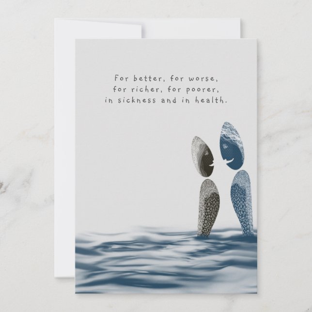 Convite Casamento de Praia Costeira do Oceano Azul (Frente)