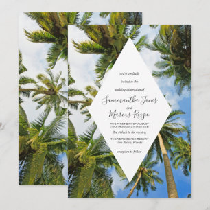 Convite Casamento de Praia da Flórida Tropical Palm Tree