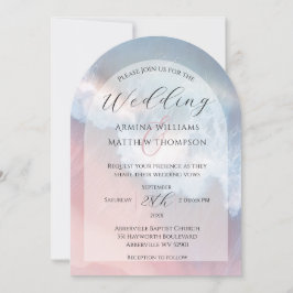 Convite Casamento de Praia da Onda Costeira Elegante