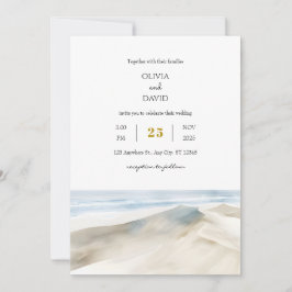 Convite Casamento de Praia da Pastel White Sandy Dunes Sho