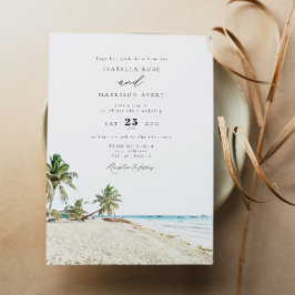 Convite Casamento de Praia de Aquarela do México CANCUN