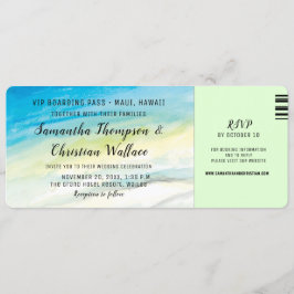 Convite Casamento de praia de destino de embarque