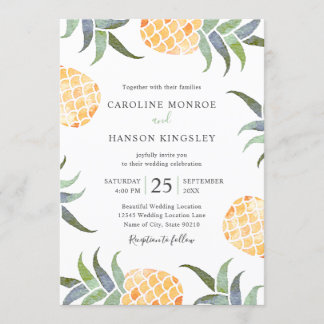 Convite Casamento de Praia de Pineapple Verão