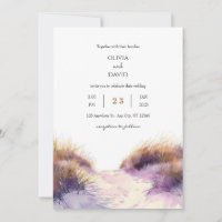 Casamento de Praia de Sandy Dunes Sunset ouro Roxo