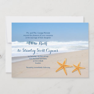 Convite Casamento de praia de verão com Starfish