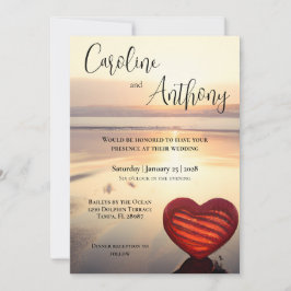 Convite Casamento de Praia do Tema Oceano