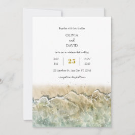 Convite Casamento de praia em Shore Sea Shore Sea Beige