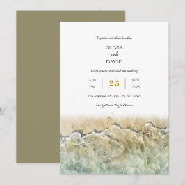 Convite Casamento de praia em Shore Sea Shore Sea Beige