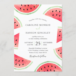 Convite Casamento de Praia Moderna Elegante de Watermelon