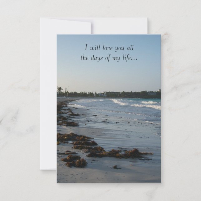 Convite Casamento de praia no por do sol (Frente)