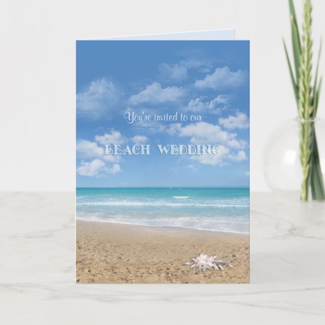 Convite Casamento de praia (personalizável) (Frente)