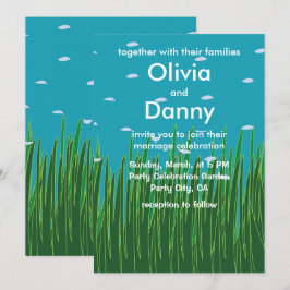 Convite Casamento de praia submarina do Seagrass Meadow