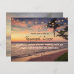 Convite Casamento de Praia Sunset,Palm,Janto de Ensaios de<br><div class="desc">Janto de ensaio de casamento da praia elegante.</div>