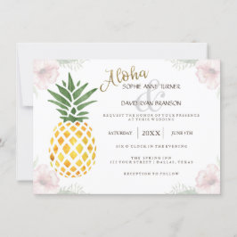 Convite Casamento de Praia Tropical Aloha Destino Chic