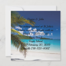 Convite Casamento de praia tropical com areia