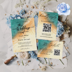 Convite Casamento de Praia Tropical de Shoreline Shoreline