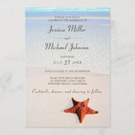 Convite Casamento de Praia Tropical de Starfish