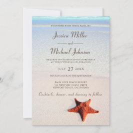 Convite Casamento de Praia Tropical de Starfish
