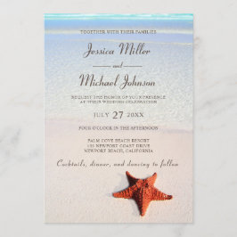 Convite Casamento de Praia Tropical de Starfish