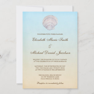 Convite Casamento de praia tropical do Seashell