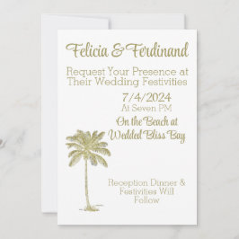 Convite Casamento de Praias de Palmeiras de Coconut