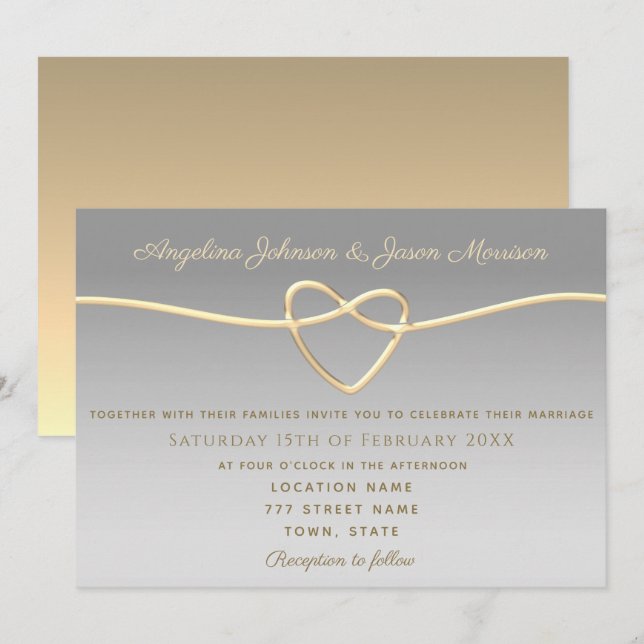Convite Casamento de Prata Elegante (Frente/Verso)