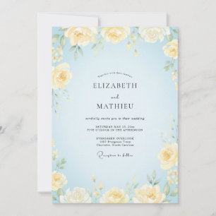 Convite Casamento de Primavera Caprichoso Baby Blue