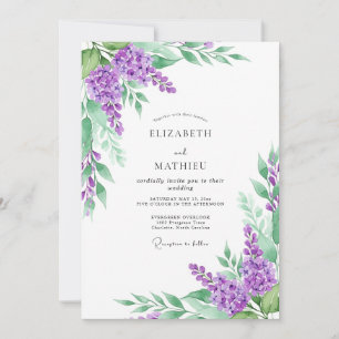 Convite Casamento de Primavera com Brisa de Lavanda