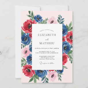 Convite Casamento de Primavera com Florada de Rubi Azul-Ma