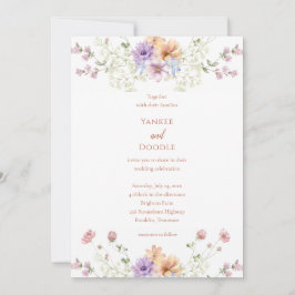 Convite Casamento de primavera com flores silvestres moder