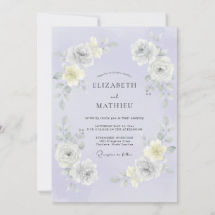 Convite Casamento de Primavera com Lavanda Lustrosa