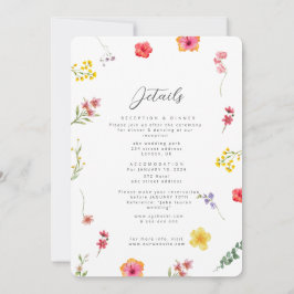 Convite Casamento de Primavera de flor selvagem minimalist