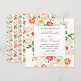 Convite Casamento de primavera de Tulipas e Daffodils