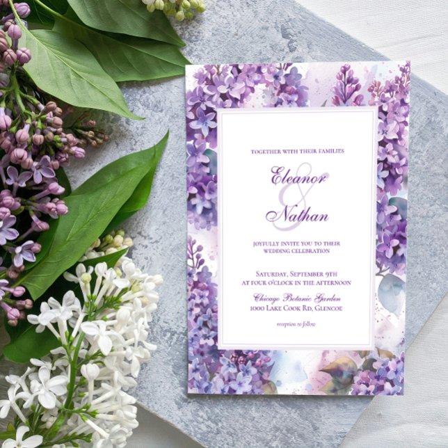 Convite Casamento de Primavera de Verão de Frame Floral Li (Criador carregado)