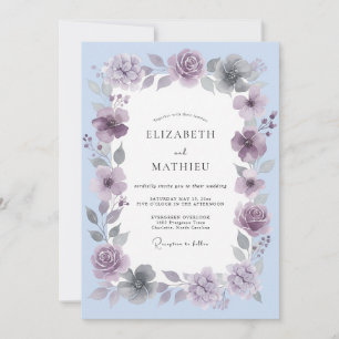Convite Casamento de Primavera Delicado com Lavanda